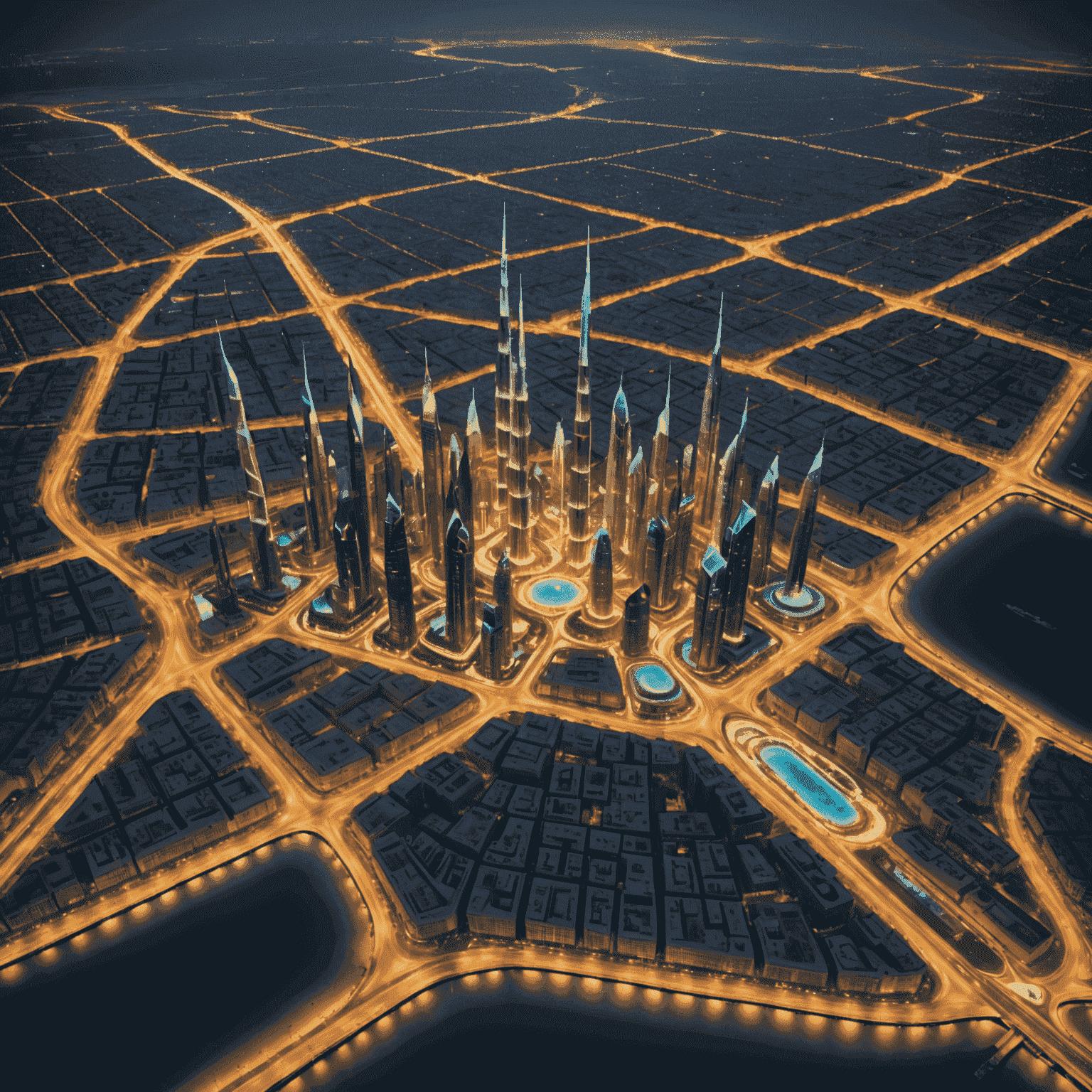 Interactive 3D map showing extensive 4G coverage across UAE with glowing network towers